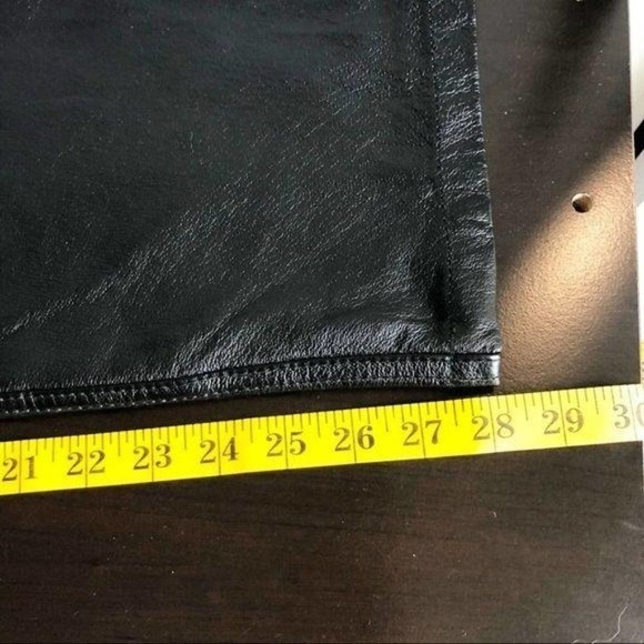 Bagatelle Vintage 100% Leather Black High Waisted Straight Leg Pants - Picture 11 of 12